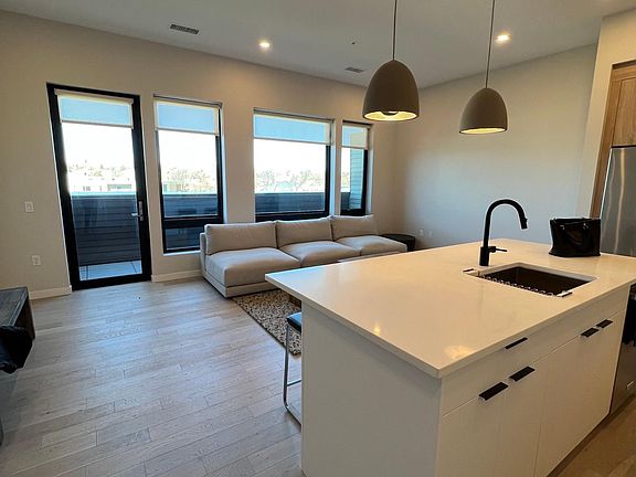 Wonderful west views from kitchen and living space.