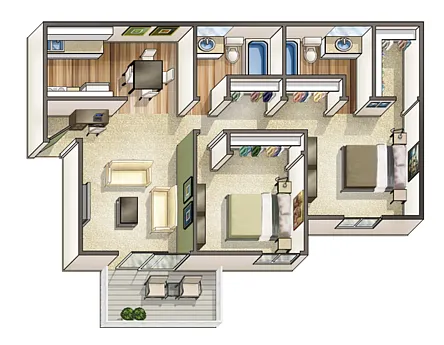 Floor plan 2x2 - L - Captain