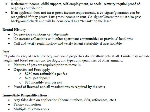 Application Criteria