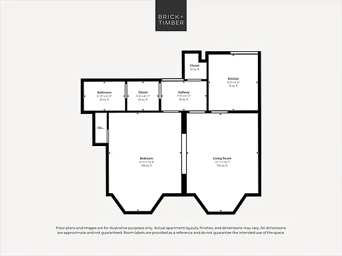 Floor plan 1 Bedroom 1 Bath