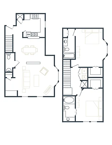 Floor plan Two Bedroom Townhome