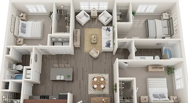 The Carlton Deluxe - Three Bedrooms Two Bathrooms 1350 sqft with Extended Living Area The Carlton Deluxe - Three Bedrooms Two Bathrooms 1350 sqft with Extended Living Area