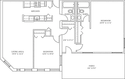 Floor plan The Kennedy with Patio