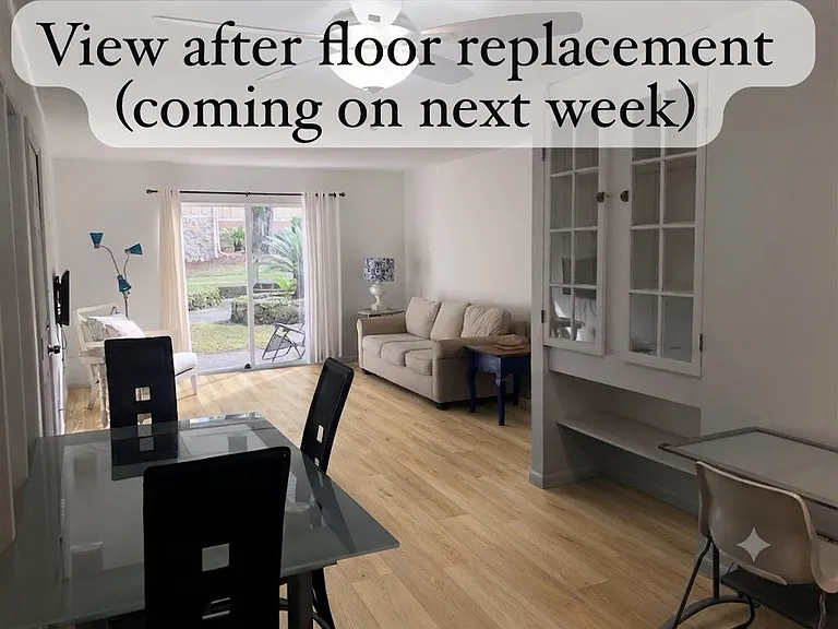 Whole unit floor replacement to be professionally done on July 29th.