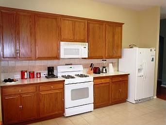 Kitchen featuring the gas range