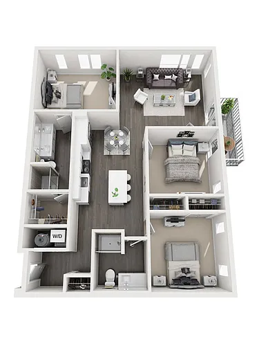 Floor plan 3 Bedroom C3 | 2 Bath