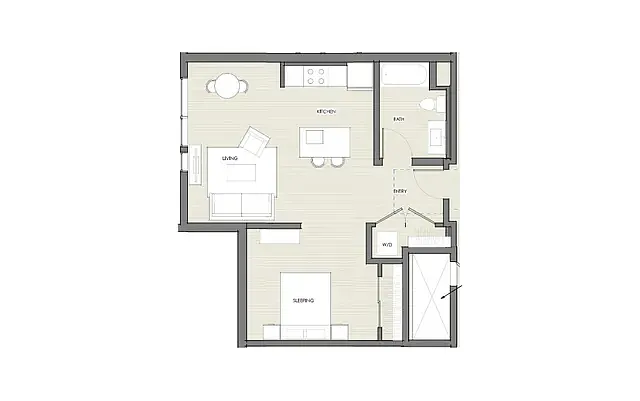 Floor plan Jr One Bedroom