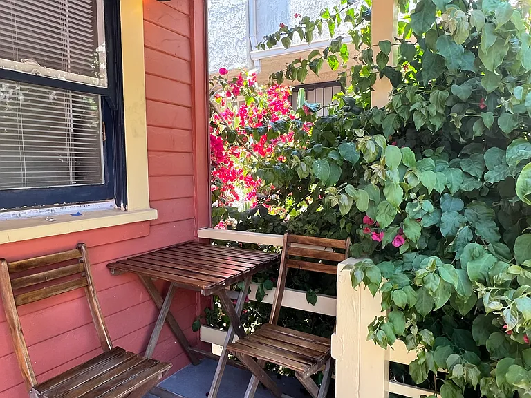 table on veranda