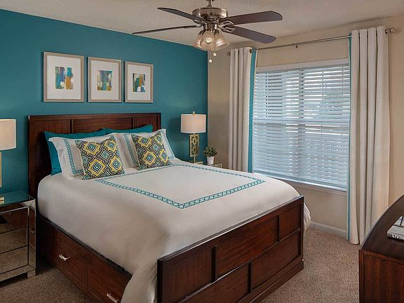 Large Model Bedroom with lighted ceiling fan