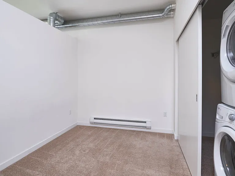 Carpeted Bedroom with In-home Washer and Dryer