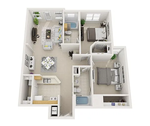 Floor plan B1 Cezanne - Attached Garage