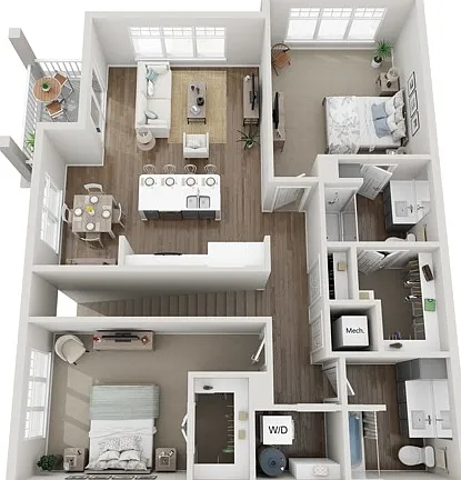 Floor Plan 2C | Seasons at Plainfield | Apartments in Plainfield, IL Floor Plan 2C | Seasons at Plainfield | Apartments in Plainfield, IL
