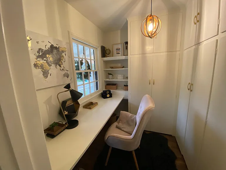 Built in desk and lots of storage