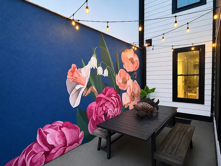 Outdoor dining space.