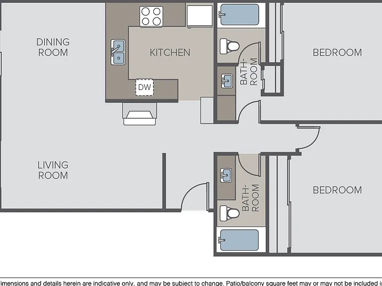 2 Bed 2 Bath (F)