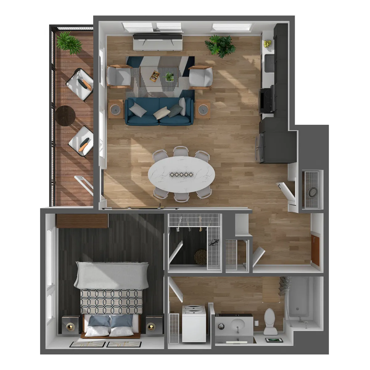 Floor plan 1 Bed/1 Bath-A2