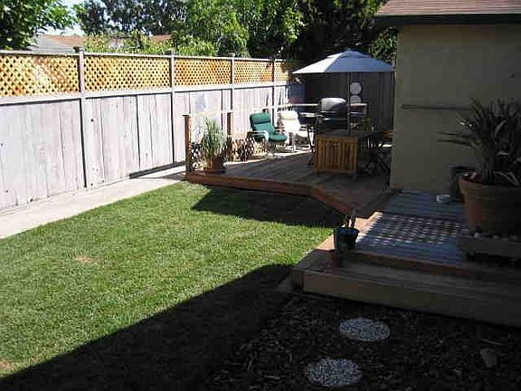 Backyard great for a barbaque