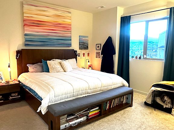 Master / Primary Bedroom. Windows view the mountains to the west.