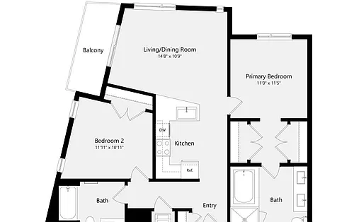Floor plan 2B-C