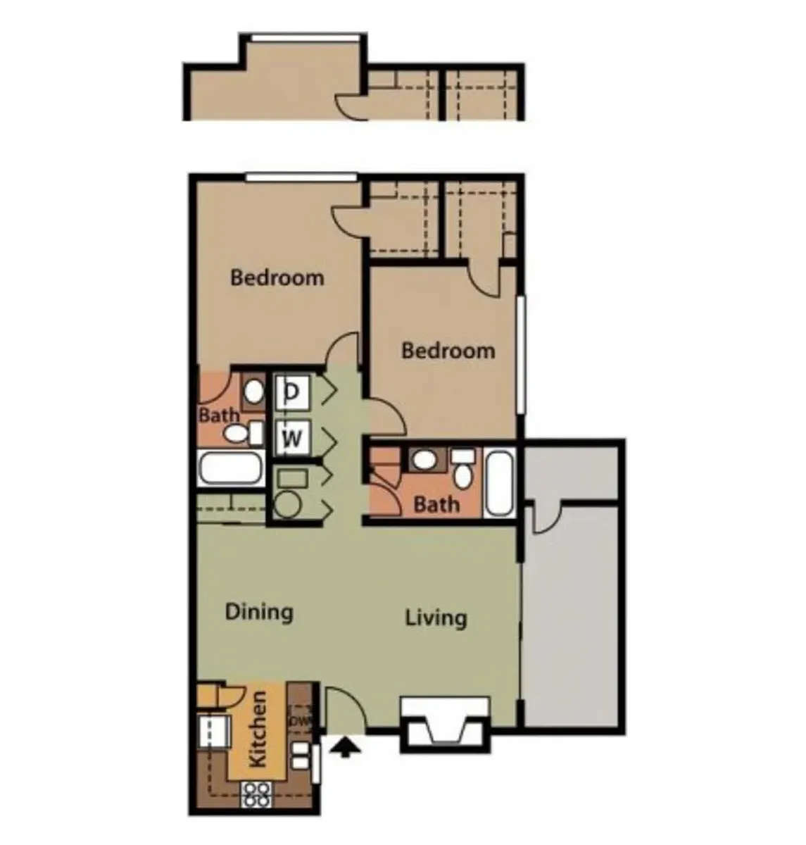 Floor plan 2 Bed 2 Bath F