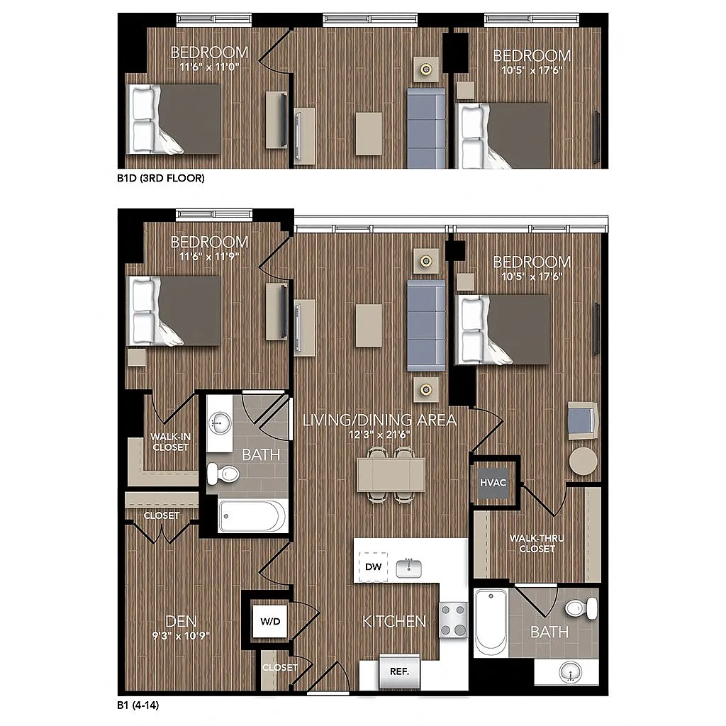 Floor plan B1 Den