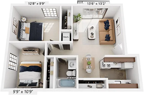 Floor plan Two Bedroom