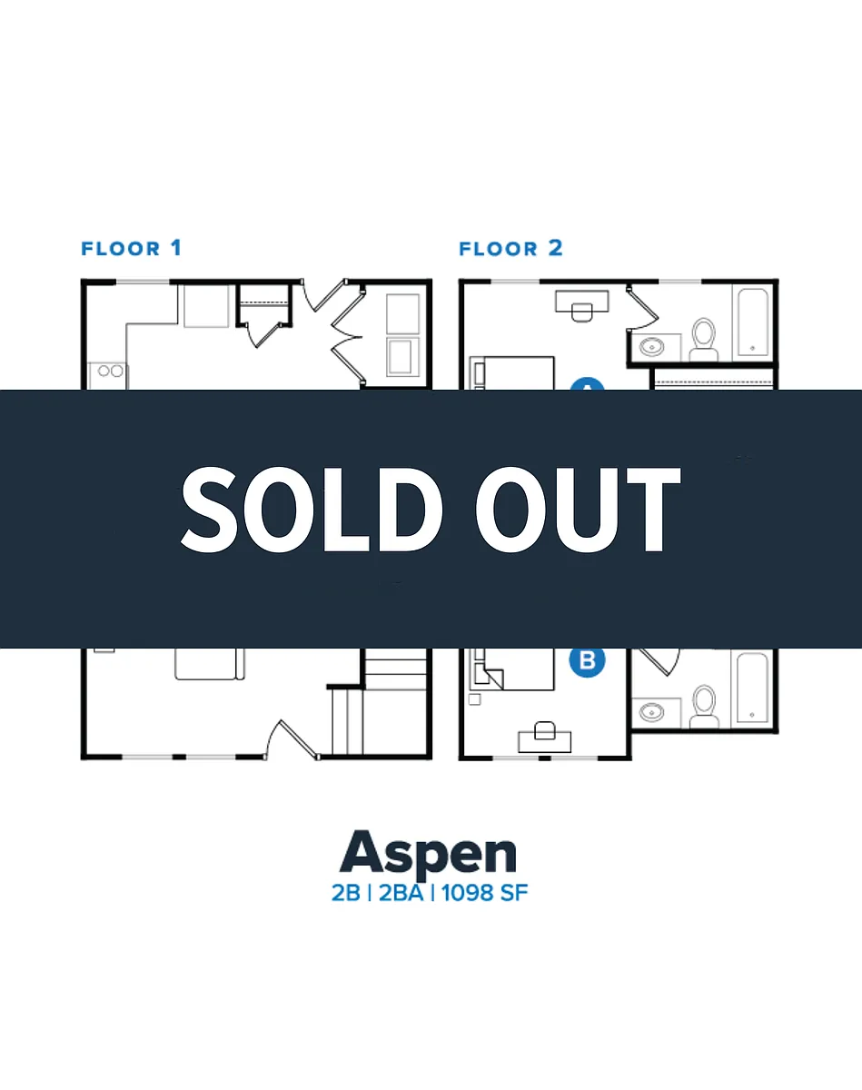 Floor plan 2BR/2.5 - Aspen