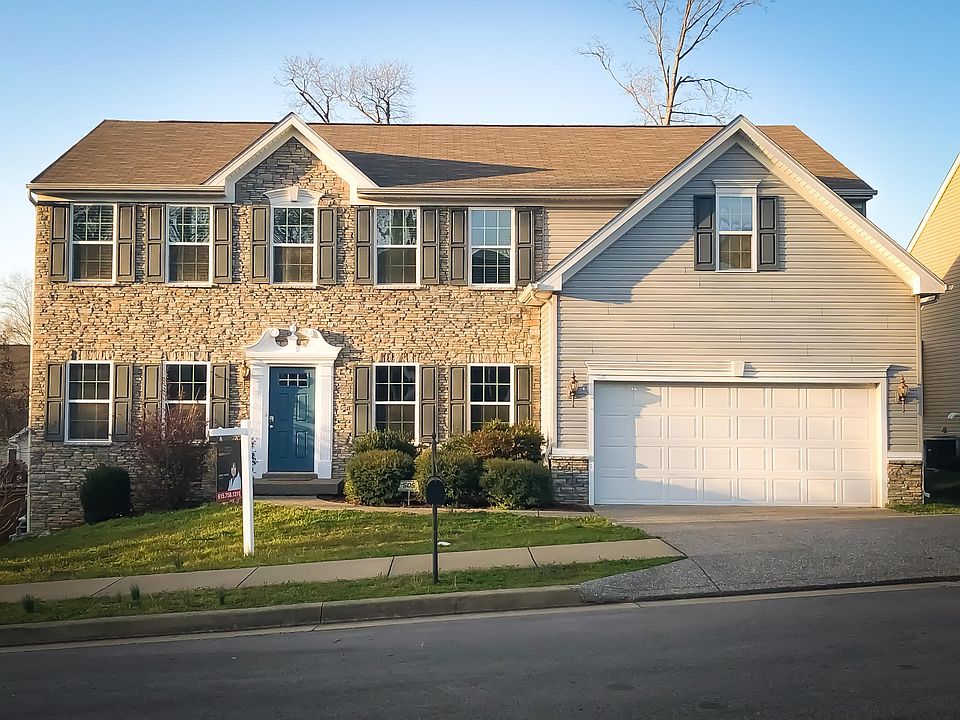 Front Elevation with 2-car garage.