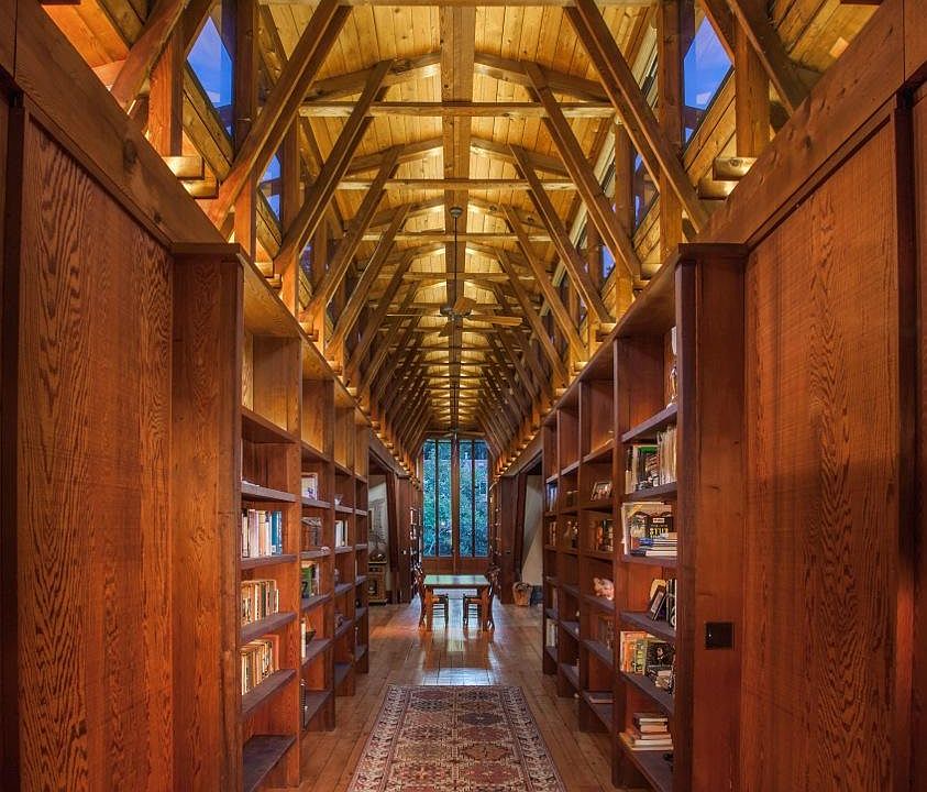 Clear story, book shelves and 16 foot doors