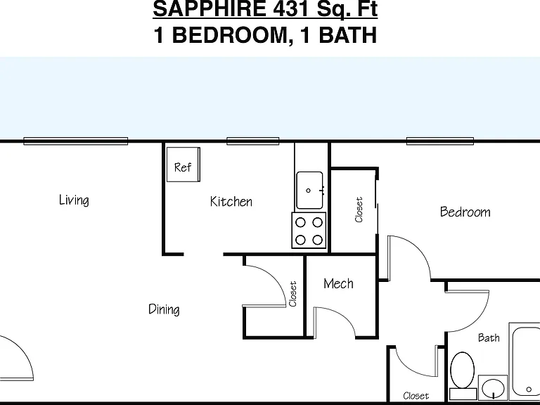 1BR/1BA Sapphire 1BR/1BA Sapphire