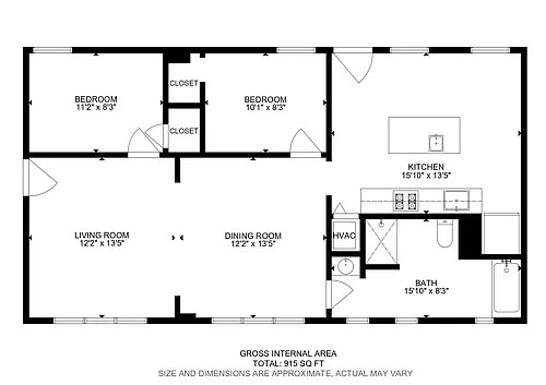Floor plan Two Bedrooms