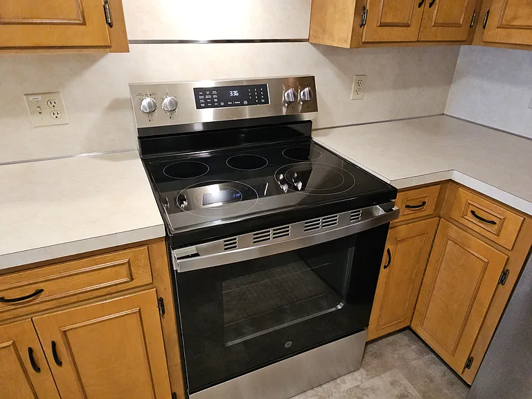 New flat top range and oven.