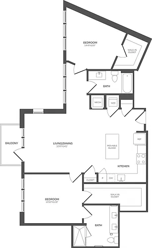 Floor plan 2 Bed/2 Bath-C22