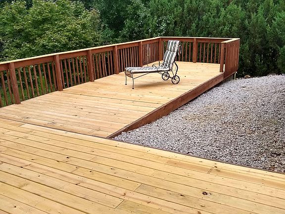 Backyard deck and backyard forest