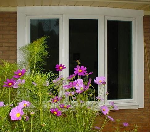 Outside view of LR bow window