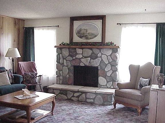 Dramatic Stone Fireplace