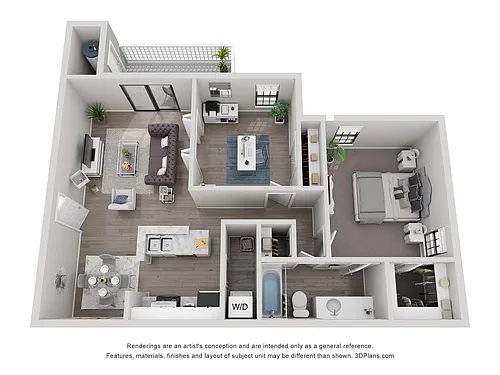 Floor plan 2 Bed 1 Bath