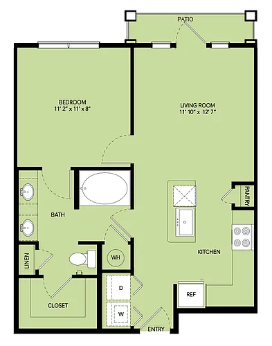 Floor plan A2-665sf-A21.2
