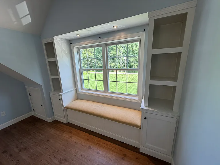 Built in bench and shelves