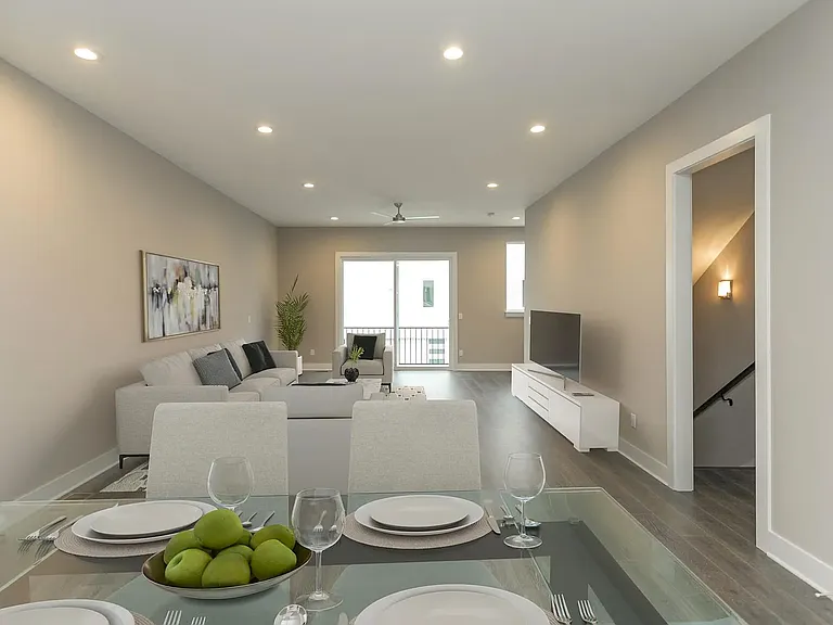 second floor: staged living room
