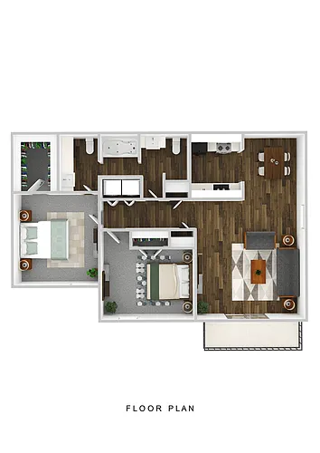 Floor plan 2 BR 1.5 B