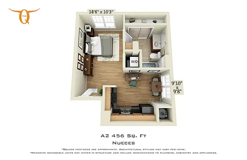Floor plan Studio (Price Per Bed)