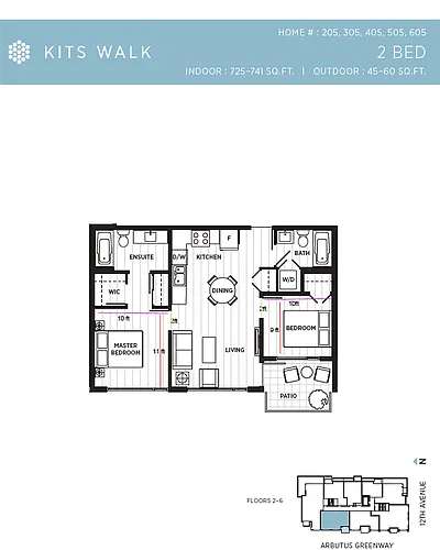 Floor plan Modern 2 Bed 2 Bath