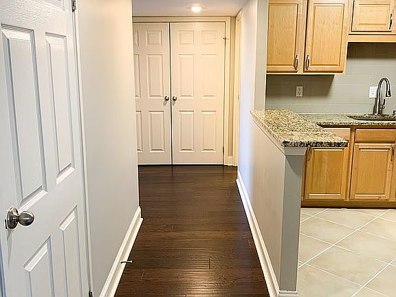 Walkway with two closets