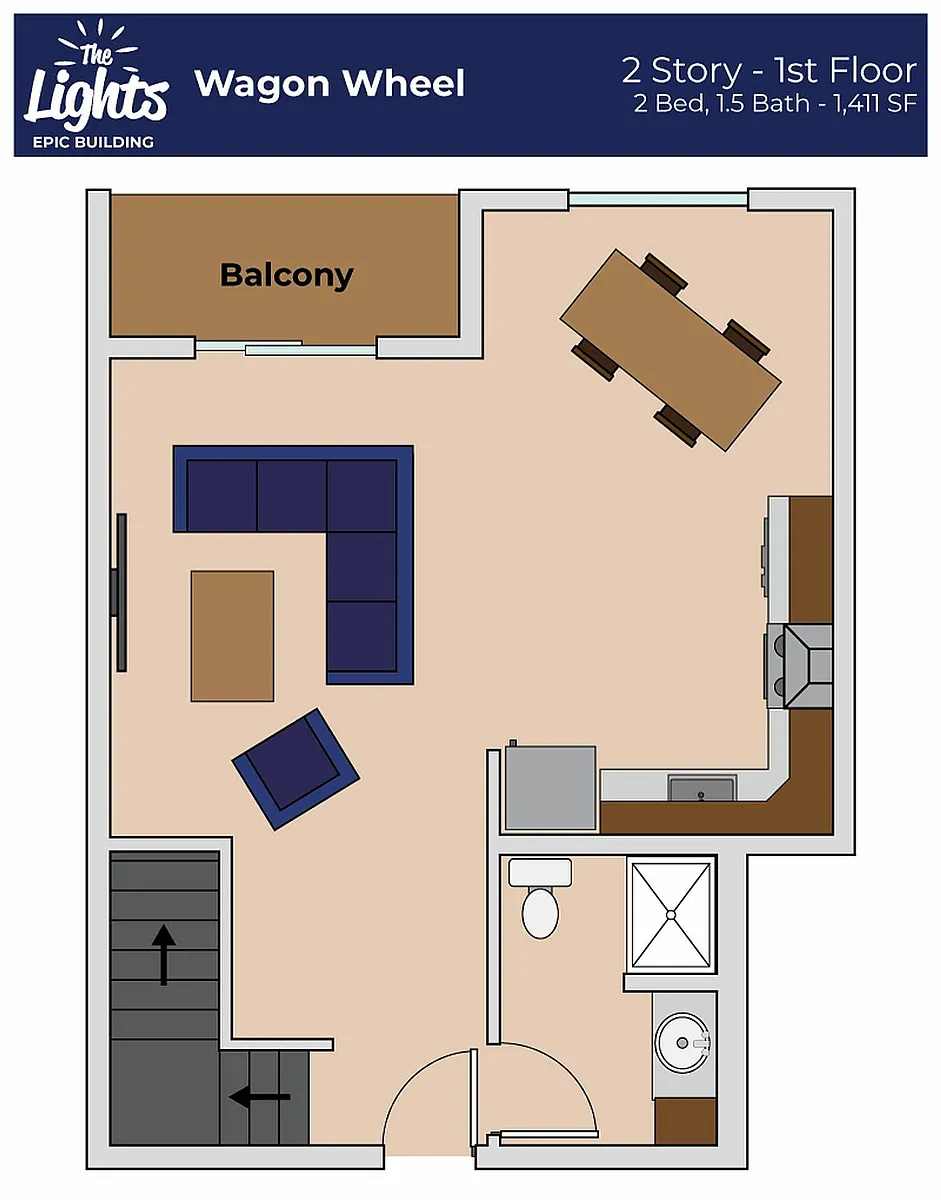 Floor plan Wagon Wheel | Plaza View | Two Story