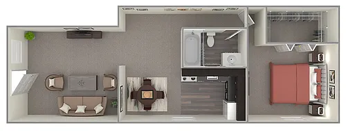 Floor plan One Bedroom Deluxe