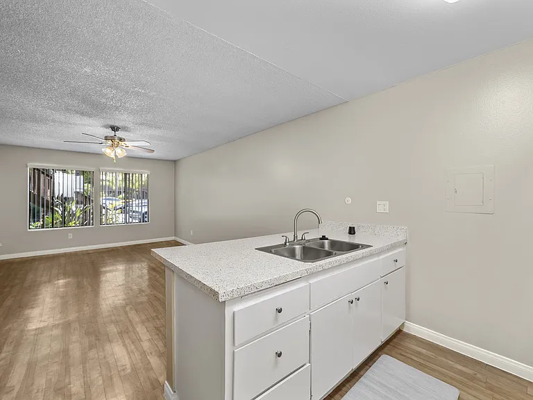 Living area at Bay Breeze Apartments in Costa Mesa, CA