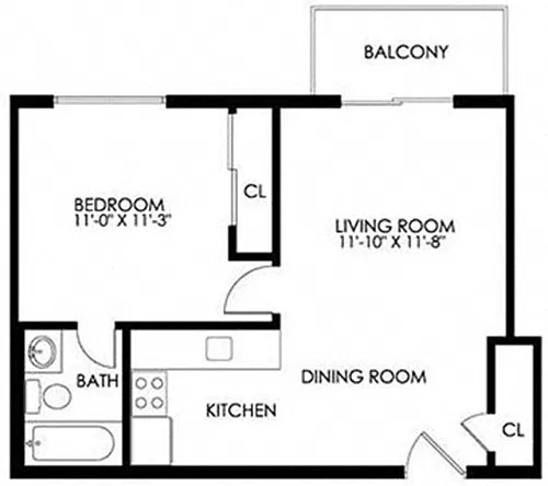 Floor plan 1 Bedroom