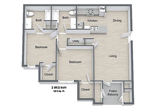 Floor plan Two Bedrooms