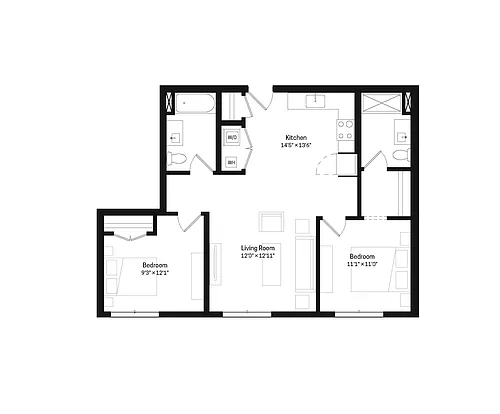 Floor plan Two Bedrooms
